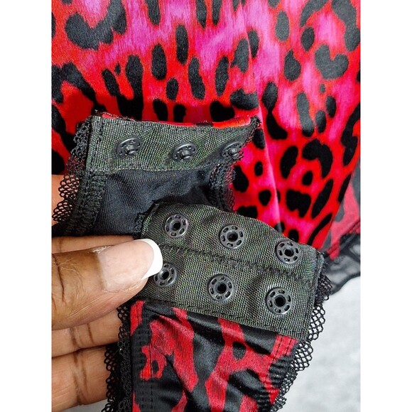 Torrid Betsy Johnson Leopard Print Satin Bodysuit Plus Sz 2x 18-20 V-Day Sexy - Picture 8 of 12